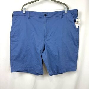 IZOD Saltwater RELAXED CLASSICS Stretch Flat Front Shorts Sz 42” X 9.5” Blue NWT